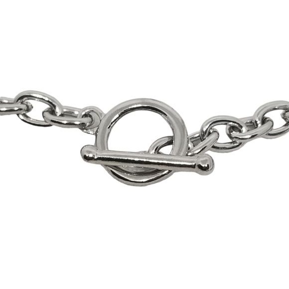 VINTAGE SILVERTONE & FAUX PEARL LAYERED CHAIN NECKLACE - Picture 6 of 6